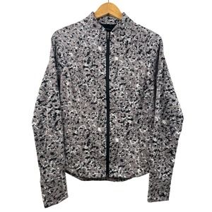 Athleta Salutation Full‎ Zip Jacket Gray Print Women's Medium